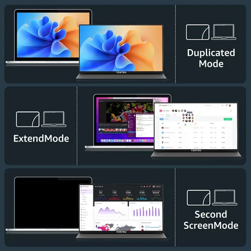 Miniatura 3 de Monitor portátil de 15.6 pulgadas Full HD 1080p, conectividad USB-C y HDMI, diseño ultra delgado, altavoces integrados, compatible con laptop, PC