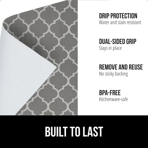 Miniatura 2 de GORILLA GRIP DripGuard - Forro para estantes, protector no adhesivo para cajones y gabinetes de cocina, de plástico con superficie lisa sin BPA