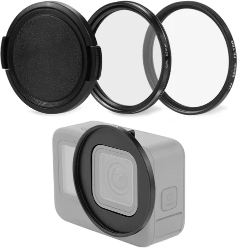 Miniatura 8 de PULUZ Anillo adaptador de filtro de lente UV de 2.047 in para GoPro HERO11 / Hero11 Mini / HERO10 / HERO9 adaptador de lente de cámara negro anillo