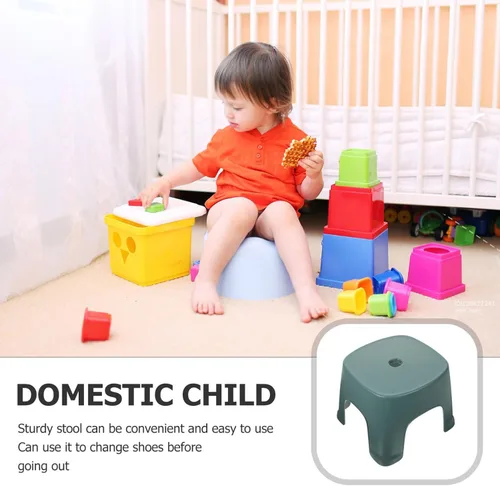 Miniatura 2 de Taburete de pie para taburete de plástico para baño, inodoro, diseño antideslizante, color para entrenamiento de inodoro y uso diario Verde