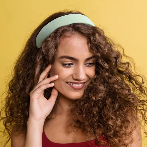 Miniatura 8 de Diademas de moda para mujeres y niñas, 5 piezas de diadema de perlas, diademas florales acolchadas para mujeres, diadema ancha vintage (verde)