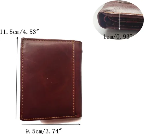 Miniatura 57 de Hombres Cool Eagle Wolf Caballo Totem Cuero Vaca Vertical Cartera Cremallera Multi-tarjeta Titular, Tótem de caballo, Minimalista