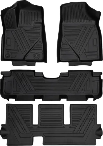 Miniatura 9 de YQ Alfombrillas para Toyota Tundra CrewMax Cab 2022-2026, TPE para todo tipo de clima, juego completo de 2 filas delanteras y traseras para Tundra