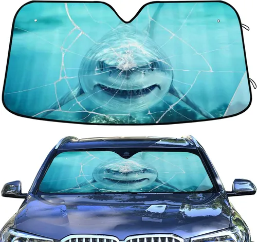 Parasol para parabrisas de automóvil de tiburón para ventana delantera, accesorios interiores para automóvil SUV