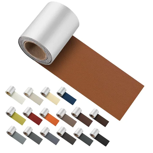 Miniatura 14 de ILOFRI Cinta de Parche de Reparación de Cuero 3x60 pulgadas, Respaldo de Fuerte Adhesión Autoadhesivo Kit de Reparación de Vinilo y Cuero para Sofá