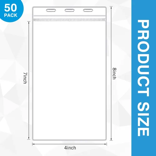 Miniatura 2 de Patelai 50 fundas protectoras de plástico de 4 x 7 pulgadas, fundas protectoras de vinilo transparente para tarjetas de credencial, fundas