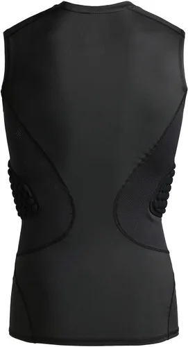 Miniatura 3 de COOLOMG - Camiseta de compresión acolchada para hombre, protector de pecho y costillas para béisbol y fútbol, protector de corazón y esternón Negro