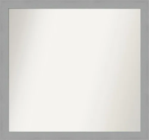Miniatura 466 de Amanti Art Espejo de baño plateado para sobre fregadero, 23 x 23 pulgadas, espejo cuadrado plateado en ángulo, marco de madera moderno medio, se