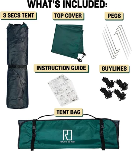 Miniatura 6 de Reactive Outdoor Tent - 3 Second Tent - 3 Sec Instant Pop Up Tent - Easy and Quick Setup Camping Tent - 1 Person Setup Waterproof Double Layer