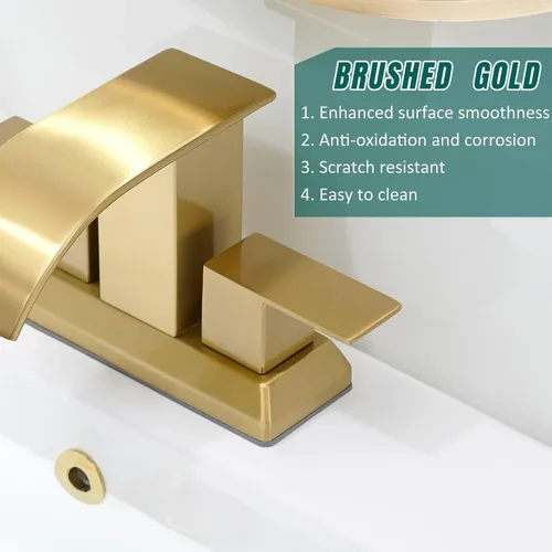 Miniatura 4 de Hoimpro Grifo de Baño en Cascada con Líneas de Suministro cUPC, Grifo de Lavabo de Baño de Una Sola Manija, Grifo de Tocador Vessel para RV