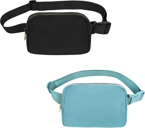 Miniatura 37 de VOROLO Riñonera para mujeres y hombres, bolsa cruzada, bolsa de cinturón con correa ajustable, Rosa, 5,6 pulg.