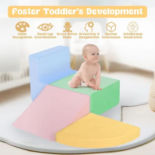 Miniatura 2 de CAMELUS Juguetes de escalada para niños de 1 año, bloques de escalada para bebés de espuma para niños pequeños, juego suave de 4 piezas para niños