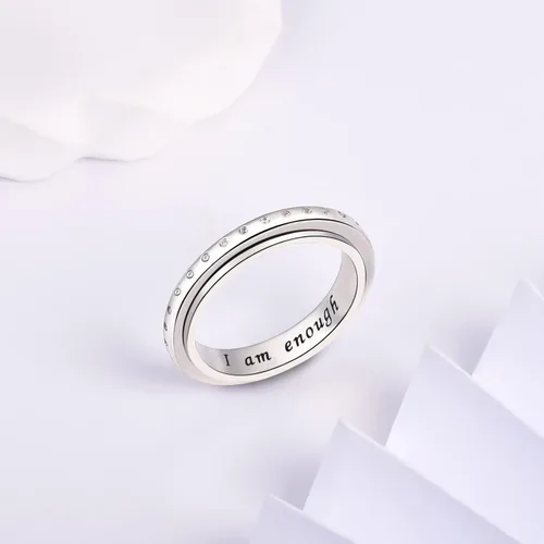 Miniatura 3 de Teioa Anillos giratorios de plata de ley antiansiedad, anillos para aliviar el aburrimiento, TDAH, autismo, anillos para mujeres y hombres
