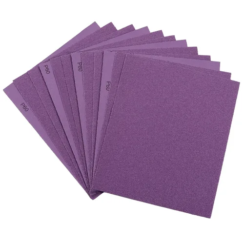Papel de lija de grano 60, hojas de lija en seco y húmedo de 9 x 11 pulgadas, papel de lija abrasivo avanzado de alúmina blanca fundida para acabado