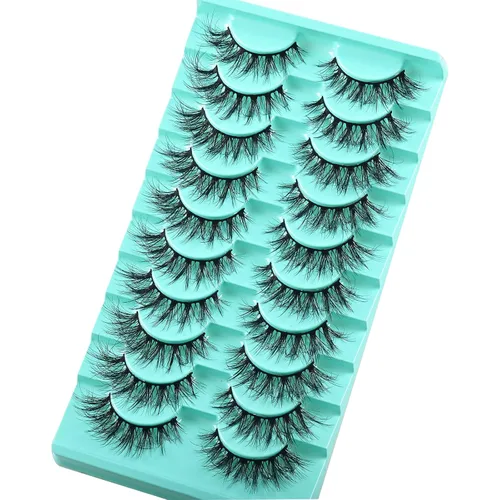 Miniatura 5 de APCYUST Pestañas postizas Wispy, pestañas naturales de visón, tiras de pestañas de visón, aspecto natural, pestañas falsas semi-Wispy, paquete