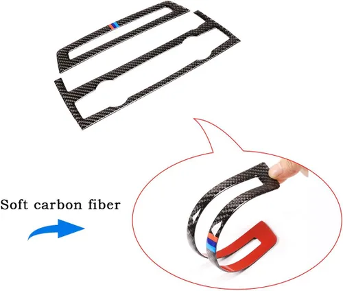 Miniatura 4 de coche aire acondicionado ajuste volumen marco pegatinas accesorios fibra de carbono suave para BMW X5 E70 X6 E71 2008-2013
