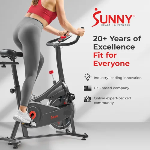 Miniatura 8 de Sunny Health & Fitness Smart Magnetic Indoor Cycling Bike, Stationary Exercise Cardio Equipment, Free SunnyFit Training App