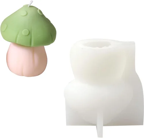 BOOWAN NICOLE Lindo molde de vela de silicona de hongos, suministros de molde para hacer velas, moldes hechos a mano para fondant de hielo en 3D,