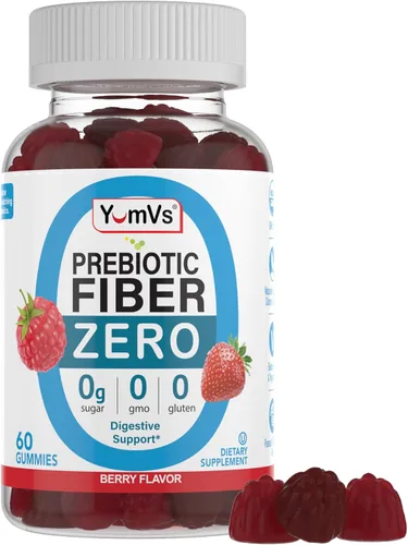 YumVs - Gomitas de fibra sin azúcar para adultos, suplemento de fibra prebiótica de 0.11 onzas para la salud intestinal y digestiva, aptas para