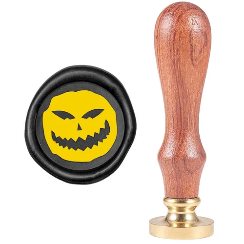 CRASPIRE Sello de cera de Halloween con diseño de calavera, vintage, fantasma, retro, de 0.98 pulgadas, cabeza de latón extraíble, mango de madera