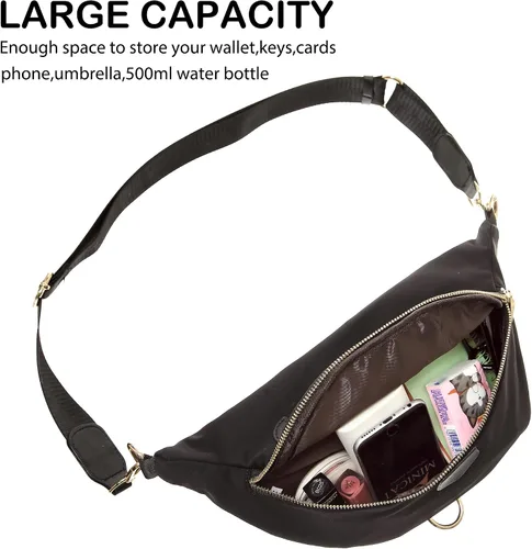 Miniatura 3 de AOCINA Riñonera para mujeres y hombres, bolsa cruzada de moda, con 5 bolsillos con cremallera para Disney, viajes, senderismo, ciclismo, correr