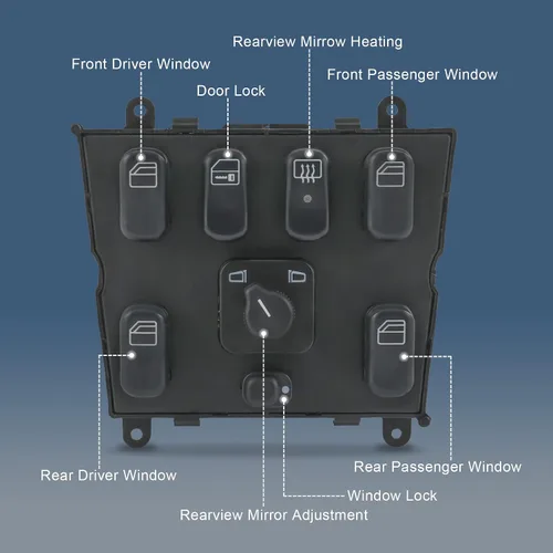 Miniatura 4 de JDMSPEED Nuevo interruptor de control maestro de ventana de energía eléctrica de repuesto para Mercedes Benz ML320 1998-2003, ML500 2002-2003, ML55