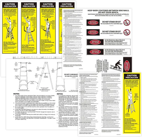 Miniatura 8 de Calcomanías de seguridad para escaleras, compatibles con escalera de fibra de vidrio Werner, etiquetas de inspección de escalera de extensión