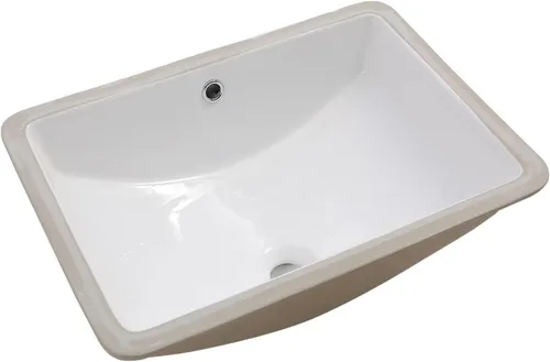Miniatura 20 de Lordear Fregadero de baño blanco con un agujero de 24 x 20 pulgadas, un agujero, porcelana, cerámica, lavabo para lavabo de baño de 24 pulgadas
