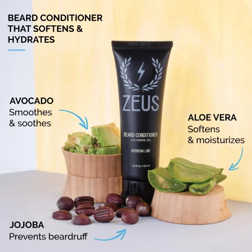 Miniatura 3 de ZEUS Combo de champú y acondicionador para barba de viaje para hombres, juego de aseo esencial para el día del padre con té verde y aceites
