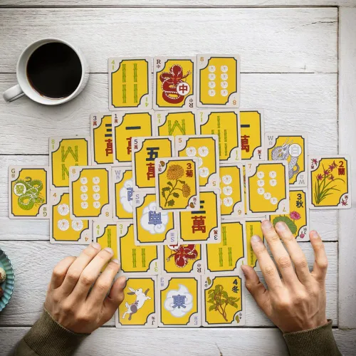 Miniatura 7 de Juego de cartas American Mahjong Juego clásico de azulejos chinos en forma de naipes Baraja de 156 cartas para juego chino y occidental