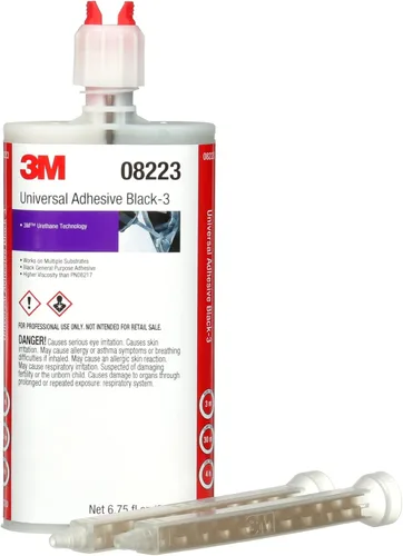 3M Adhesivo universal negro - 3, 08223, alta viscosidad, relleno de huecos, duradero, industrial, cartucho de 6.8 fl oz