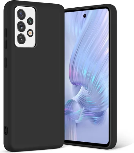 Funda para Galaxy A52 5G, silicona líquida, delgada, suave, TPU, protección de cuerpo completo, a prueba de golpes, para Galaxy A52 5G de 6.5 Negro