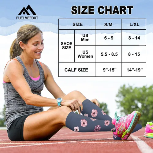 Miniatura 6 de 6 pares de calcetines de compresión para mujeres y hombres, 15-20 mmHg, soporte graduado hasta la rodilla, calcetines para enfermeras, viajes