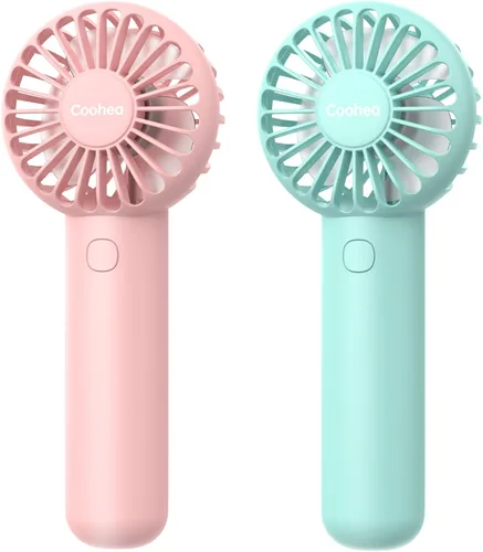Miniatura 10 de Coohea Mini Ventilador de Mano, Diseño Pequeño y Bonito, 3 Velocidades Potentes, Batería Recargable USB Operada, Ventilador Personal Portátil
