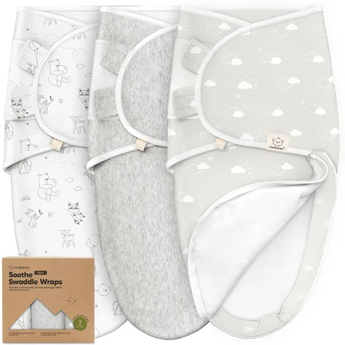 Miniatura 10 de Saco de dormir para bebé con cremallera - Paquete de 3 mantas envolventes para recién nacidos de 0 a 3 meses, bebé, niña, niño, saco de dormir suave