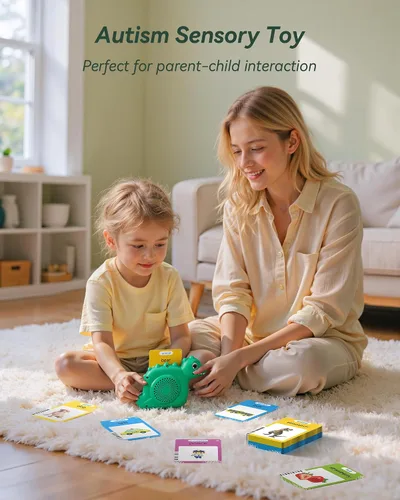 Miniatura 4 de Tarjetas didácticas parlantes para niños pequeños de 1-3 años, juguetes de aprendizaje Montessori con 224 palabras, juguetes de habla de bolsillo