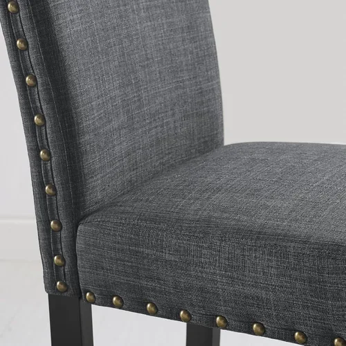 Miniatura 3 de Roundhill Furniture PC164TA Biony Taburetes de bar de tela con ribete de clavos (juego de 2), color gris