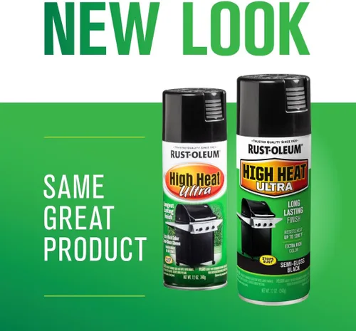 Miniatura 2 de Rust-Oleum 241169 - Pintura en aerosol de ultra alta temperatura, 12 oz, color negro