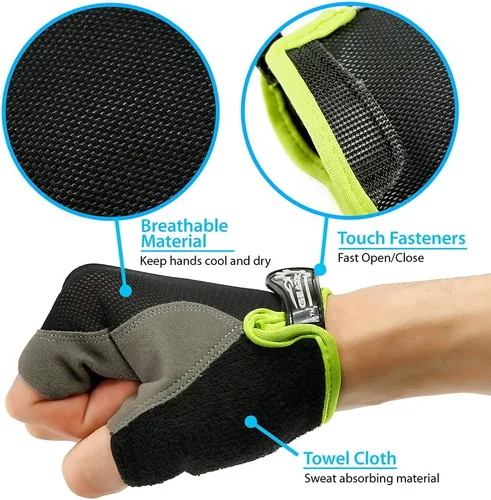 Miniatura 6 de GEARONIC Guantes de ciclismo para hombre guantes de bicicleta de montaña sin dedos para hombre guantes de bicicleta MTB guantes de bicicleta