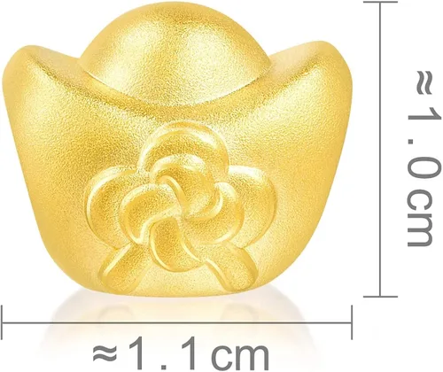 Miniatura 6 de Chow Sang Sang 90838C - Pulsera de oro macizo de 24 quilates con dije Yuanbao para mujer 999 Metal