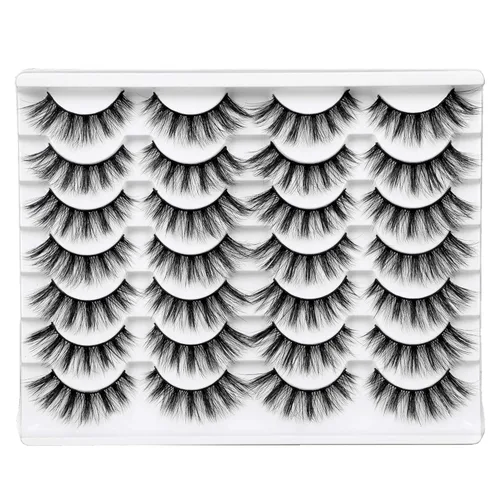 Miniatura 10 de Newcally Pestañas Postizas de Aspecto Natural Pestañas de Visón Voluminosas 3D con Volumen Pestañas Postizas 5D en Tira Pestañas Ojos de Gato