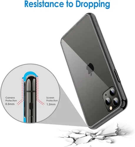 Miniatura 6 de JETech - Funda para iPhone 11 Pro Max (2019), 6.5 pulgadas, cubierta a prueba de golpes, parte trasera transparente anti-rayones 11PM- Negro