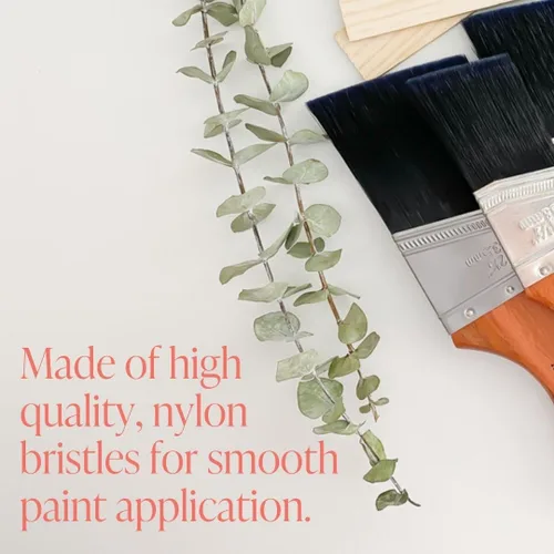 Miniatura 7 de Pincel de pintura estilo tiza – Cepillo de mango corto con cerdas sintéticas en ángulo para una aplicación suave de pintura de muebles