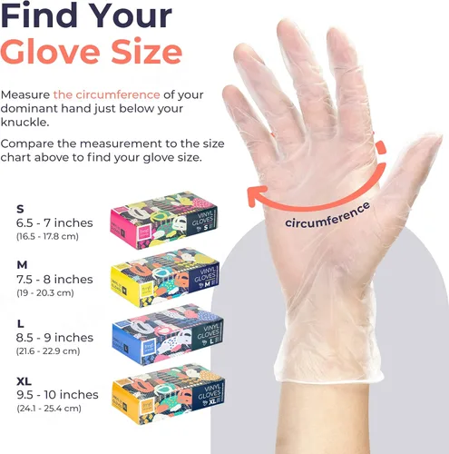 Miniatura 4 de Fit Meal Prep Paquete de 100 guantes desechables de vinilo para preparación de alimentos, sin látex, sin polvo, ideales para cocina, baño, hogar