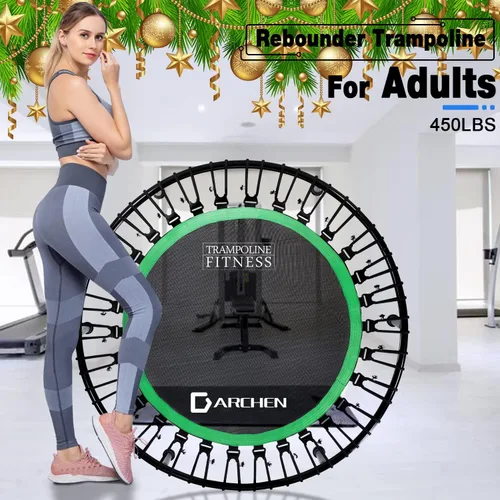 Miniatura 2 de DARCHEN - Mini trampolín para adultos, 450 libras; para interiores, para entrenamiento, fitness; da un rebote silencioso y seguro [40 pulgadas]