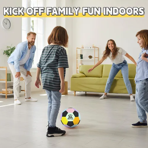 Miniatura 4 de Balón de fútbol suave para interiores, tamaño 4, divertida pelota silenciosa para niños y adolescentes, entrenamiento de drible en interiores