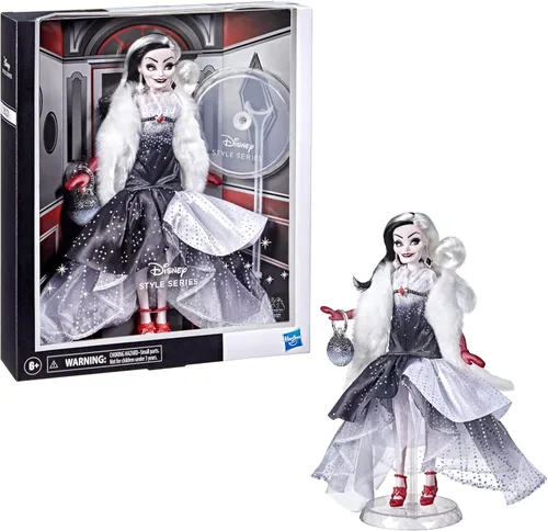 Miniatura 2 de Disney Princess Style Series Cruella De Vil, Muñeca de moda de estilo contemporáneo con accesorios, juguete coleccionable para niñas de 6 años