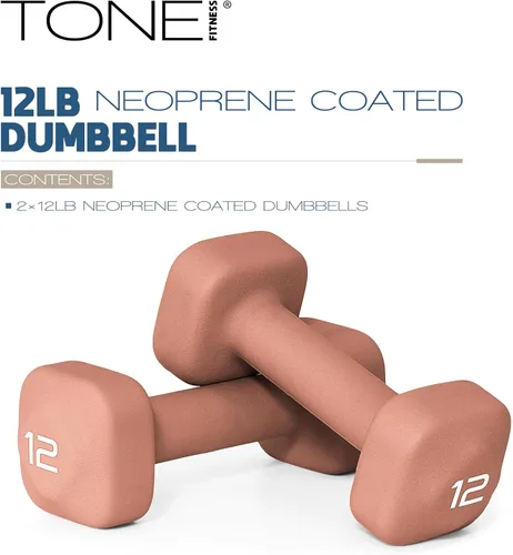 Miniatura 42 de Tone Fitness Pares de Mancuernas de Pesas de Neopreno con Cabeza Cuadrada Antirrodamiento Múltiples Opciones Azul