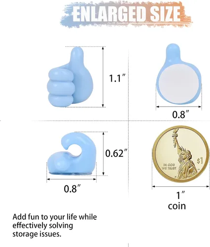 Miniatura 3 de CERETIA 18 ganchos de silicona autoadhesivos para el pulgar, ganchos de pared multifuncionales para clip de cable, soporte para llaves, ganchos