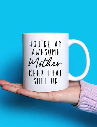 Miniatura 7 de BLUE RIBBON Taza de café de 11 onzas – You're An Awesome Mother Keep That Up, en caja de regalo decorativa con espuma